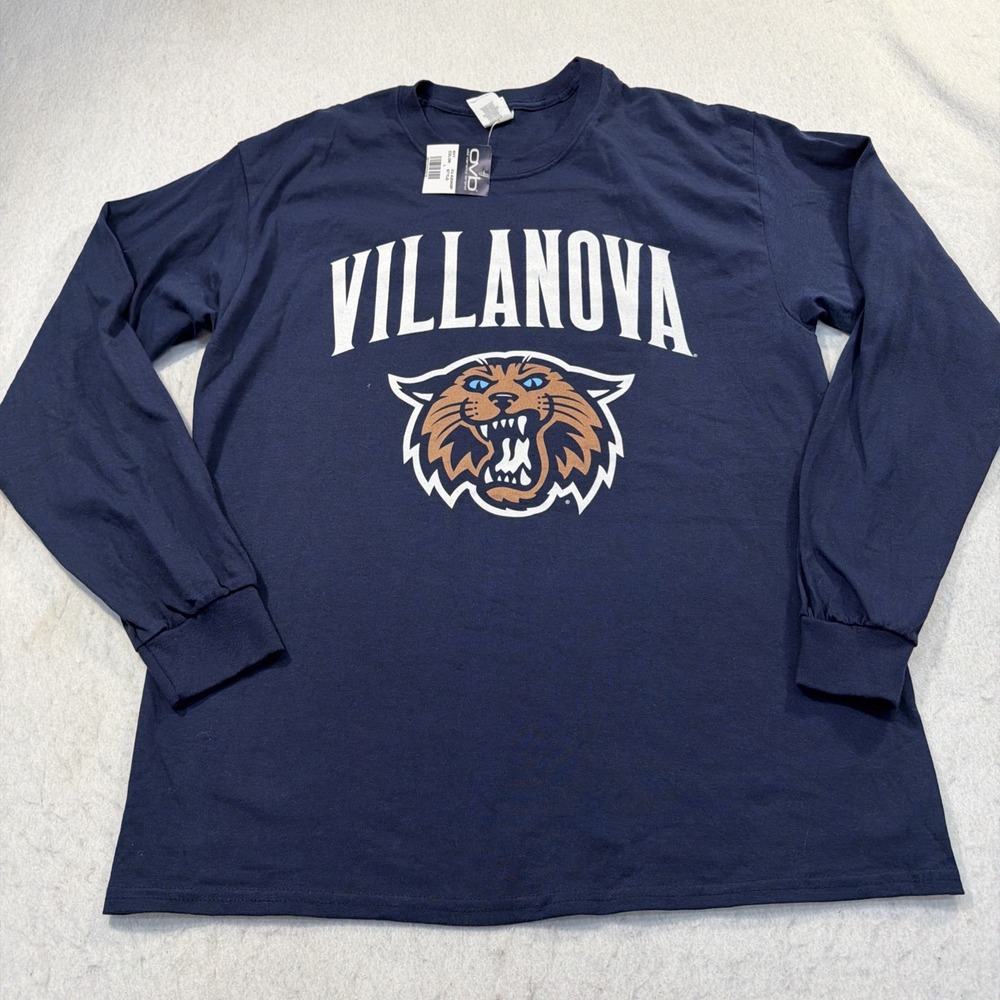 Villanova Wildcat NCAA Graphic T Shirt Large Navy Blue OVB Old varsity Brand NWT